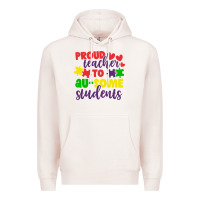 Pale Pink proud teacher to ausome students Premium Hoodie - CowhideDigitalArt