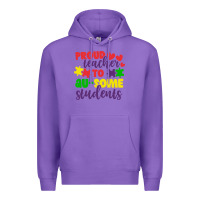 Purple proud teacher to ausome students Premium Hoodie - CowhideDigitalArt