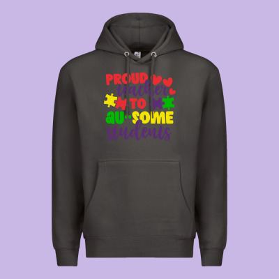 Proud Teacher To Ausome Students Premium Hoodie Designed By Cowhidedigitalart