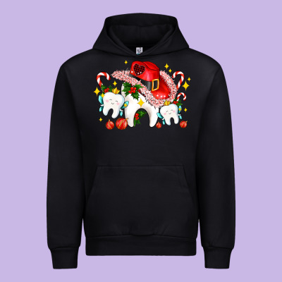 Dental Christmas Teeth And Candies Urban Hoodie Designed By Adodesignshop