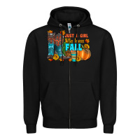 Black jusa a girl who loves fall Zipper Hoodie - Artiststas