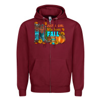 Burgundy jusa a girl who loves fall Zipper Hoodie - Artiststas