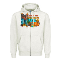 Oatmeal Heather jusa a girl who loves fall Zipper Hoodie - Artiststas