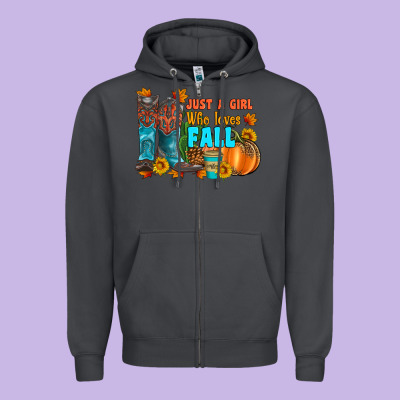 Jusa A Girl Who Loves Fall Zipper Hoodie Designed By Artiststas