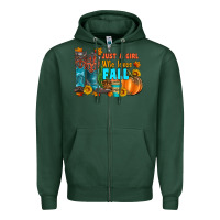 Sports Green jusa a girl who loves fall Zipper Hoodie - Artiststas