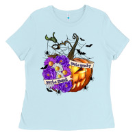 Baby Blue Sorta Sweet Sorta Spooky Ladies Tee - texasbilliewilder