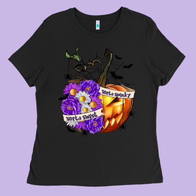 Sorta Sweet Sorta Spooky Ladies Tee Designed By Texasbilliewilder