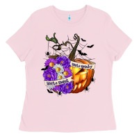 Bubblegum Pink Sorta Sweet Sorta Spooky Ladies Tee - texasbilliewilder
