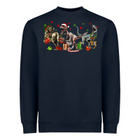 Navy Three Christmas Dinosaurs Heavyweight Sweatshirt - LillyAllenDesigns
