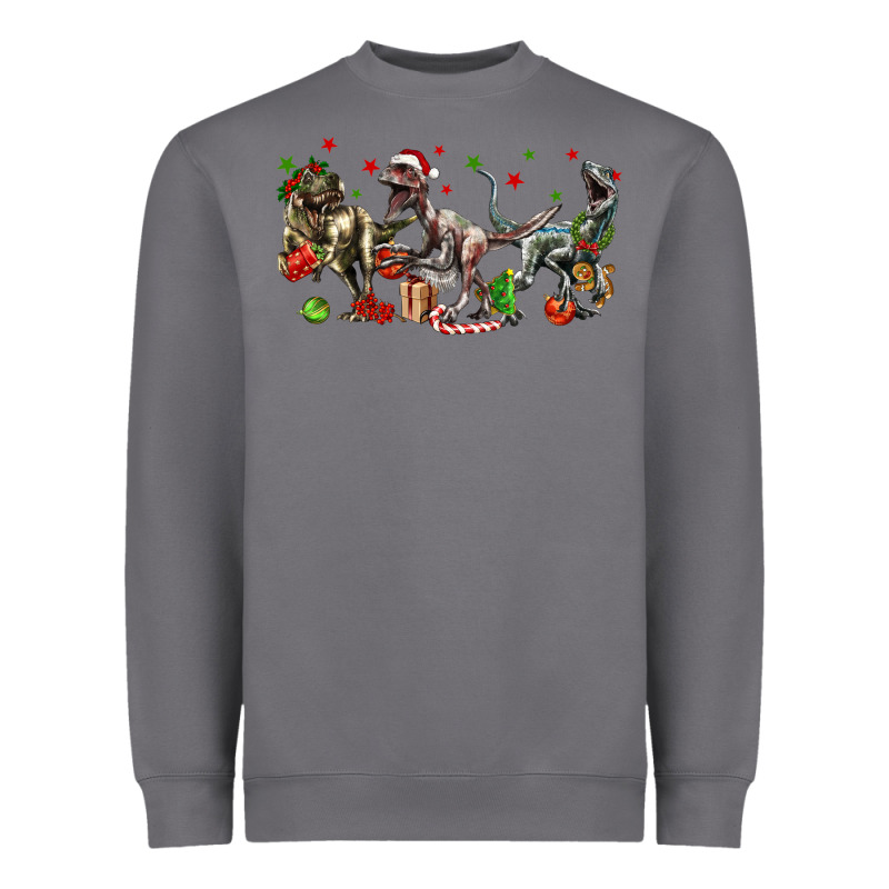 Three Christmas Dinosaurs Heavyweight Sweatshirt by LillyAllenDesigns | Teevron
