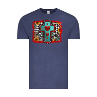 Vintage Denim Christmas cross with background Vintage Tee - Jasminsmagicworld