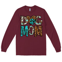 Burgundy dog mom Long Sleeve Tee - OliviaCreatesArt