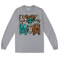 Heather Grey dog mom Long Sleeve Tee - OliviaCreatesArt