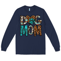 Navy dog mom Long Sleeve Tee - OliviaCreatesArt
