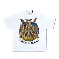 White freedom rocks Urban Heavy Tee - CowGirlArtShop