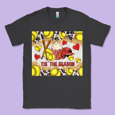 Tis' The Season Softball With Cowhide Tumbler Tbs Classic Tee Designed By Tumblerdesignbyshophia