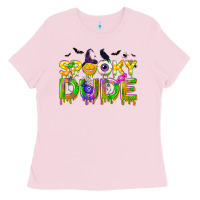 Bubblegum Pink spooky dude Ladies Tee - NancyCooperArtShop