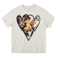 Cream Country Cupid Valentine Cowhide Heart Heavy Core Tee - Bettercallsaul