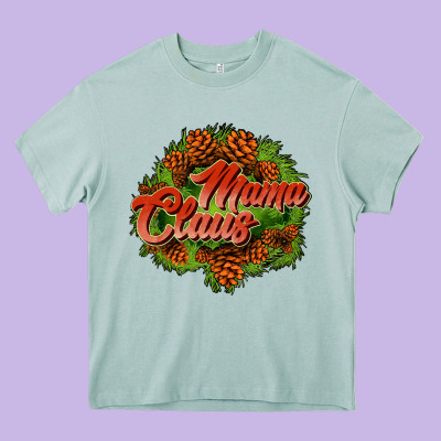Mama Claus Cone Heavy Core Tee Designed By Jahusdesignshop