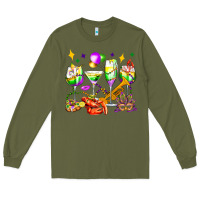 Army Green mardi gras wine glasses olivia Long Sleeve Tee - OliviaCreatesArt