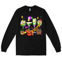 Black mardi gras wine glasses olivia Long Sleeve Tee - OliviaCreatesArt