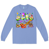 Colony Blue mardi gras wine glasses olivia Long Sleeve Tee - OliviaCreatesArt