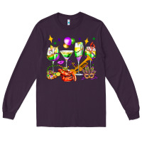 Plum mardi gras wine glasses olivia Long Sleeve Tee - OliviaCreatesArt