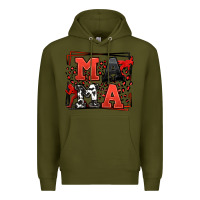 Army Green Wrestling mama red and black Premium Hoodie - LillyAllenDesigns