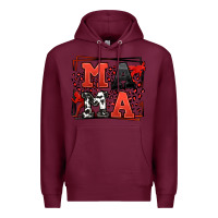 Burgundy Wrestling mama red and black Premium Hoodie - LillyAllenDesigns
