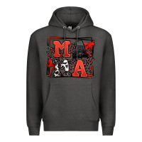 Charcoal Heather Wrestling mama red and black Premium Hoodie - LillyAllenDesigns
