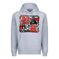 Heather Grey Wrestling mama red and black Premium Hoodie - LillyAllenDesigns