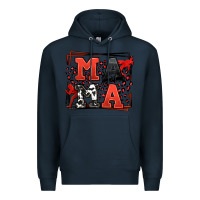 Navy Wrestling mama red and black Premium Hoodie - LillyAllenDesigns