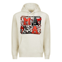 Oatmeal Heather Wrestling mama red and black Premium Hoodie - LillyAllenDesigns