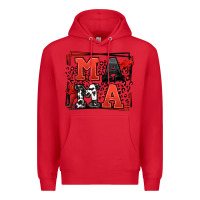 Red Wrestling mama red and black Premium Hoodie - LillyAllenDesigns