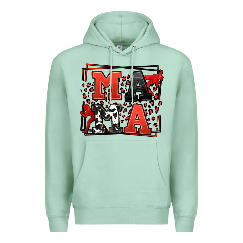 Wrestling Mama Red And Black Premium Hoodie by LillyAllenDesigns | Teevron