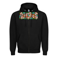 Black Santa skeleton christmas Zipper Hoodie - Artiststas