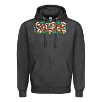 Charcoal Heather Santa skeleton christmas Zipper Hoodie - Artiststas