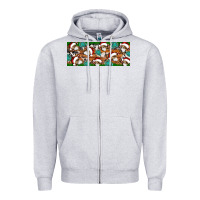 Heather Grey Santa skeleton christmas Zipper Hoodie - Artiststas