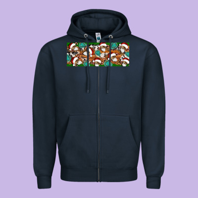 Santa Skeleton Christmas Zipper Hoodie Designed By Artiststas