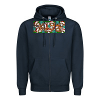 Navy Santa skeleton christmas Zipper Hoodie - Artiststas