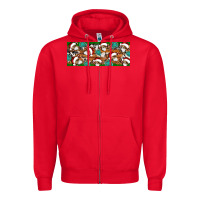 Red Santa skeleton christmas Zipper Hoodie - Artiststas