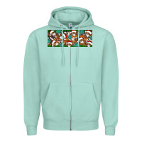 Seafoam Santa skeleton christmas Zipper Hoodie - Artiststas