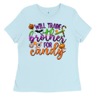 Baby Blue Will Trade Brother for Candy Ladies Tee - texasbilliewilder