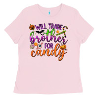 Bubblegum Pink Will Trade Brother for Candy Ladies Tee - texasbilliewilder