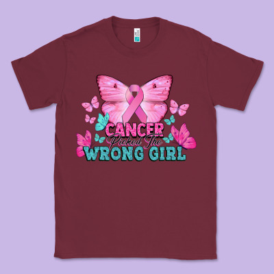 Cancer Picked The Wrong Girl Cancer Awareness Classic Tee Designed By Howdyjamesfarm