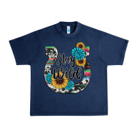 Navy western stay wild horsesho Urban Heavy Tee - RanaPortraitStore