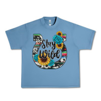 Pebble Blue western stay wild horsesho Urban Heavy Tee - RanaPortraitStore