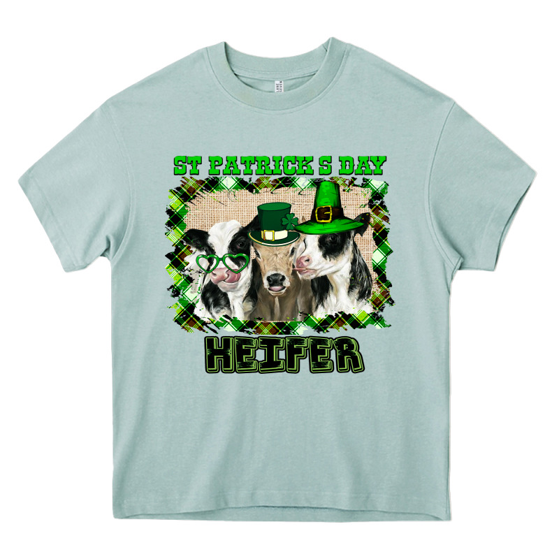 St Patricks Day Heifer Heavy Core Tee by Bettercallsaul | Teevron