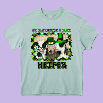 St Patricks Day Heifer Heavy Core Tee Designed By Bettercallsaul