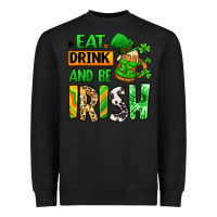 Black Eat drink and be Irish St. Patrick's Heavyweight Sweatshirt - LillyAllenDesigns